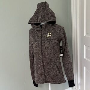 NWT Pro Line Washington Redskins Gray Hooded Zip-Up Jacket Logo Football Medium
